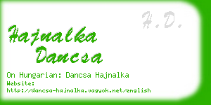 hajnalka dancsa business card